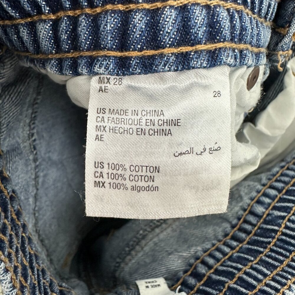 And Now This Snap Button Elastic Waist Barrel Distressed Women size 28 Blue jean - Picture 4 of 5